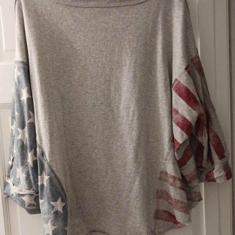 Gray Jersey with American Flag Sleeves